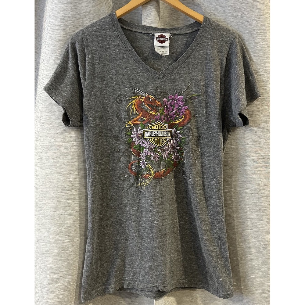 Dragon Harley‎ Davidson Tshirt Womens XL Tallassee Tennessee Vneck US 129